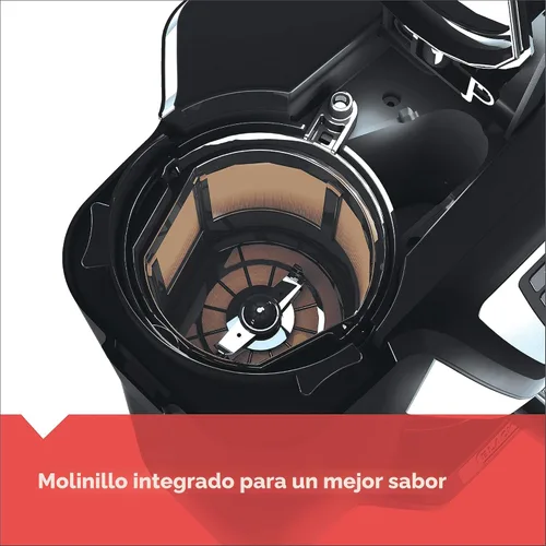 Vista 3 de Black and Decker BLACK+DECKER - Cafetera de 12 tazas para moler y preparar café, color negro, CM5000B