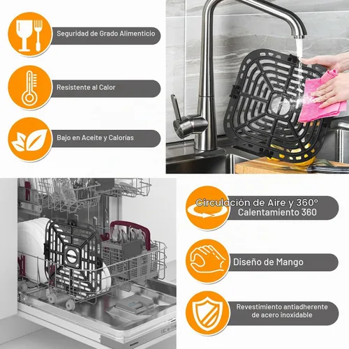 Vista 4 de GWY Piezas de repuesto para freidora de aire para Instant Pot Vortex Plus 6 en 1, horno freidora de aire de 4 cuartos de galón, placa de parrilla