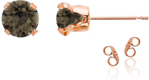 Vista 40 de Aretes de tuerca de plata de ley 925 chapados en oro de 14 quilates macizo, oro amarillo, blanco o rosa de 0.236 in Amatista