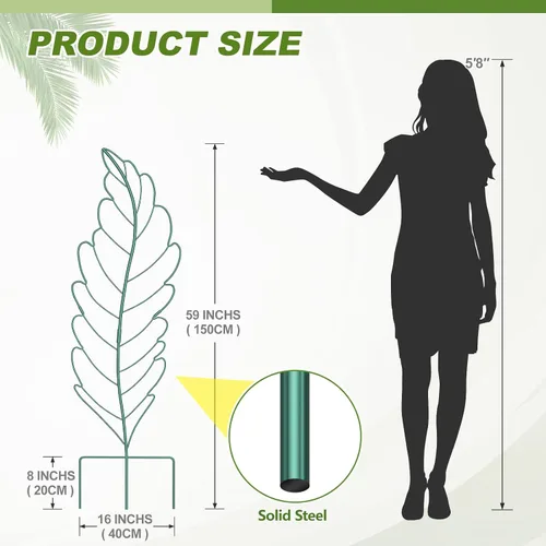 Vista 5 de Paquete de 3 enrejados de metal de 59 x 16 pulgadas para plantas trepadoras, enrejado grande para plantas trepadoras al aire libre, rosas, verduras