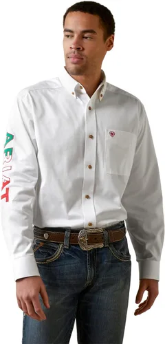 Vista 30 de Camisa de sarga con logo del equipo Ariat, ajuste clásico, para hombres Adobe/Ladrillo