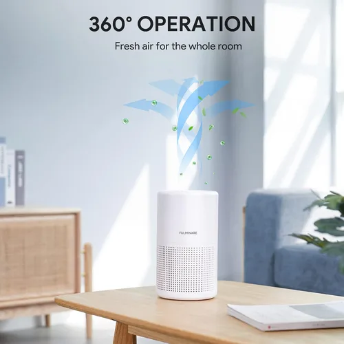 Vista 3 de FULMINARE Purificadores de aire para dormitorio H13 True HEPA filtro de aire, limpiador de aire silencioso con luz nocturna, purificador de aire
