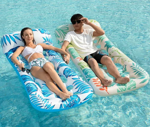 Vista 11 de Jasonwell Flotador inflable para piscina, flotadores, balsas para adultos, tumbona flotante, bronceador solar, flotadores de agua fría, natación