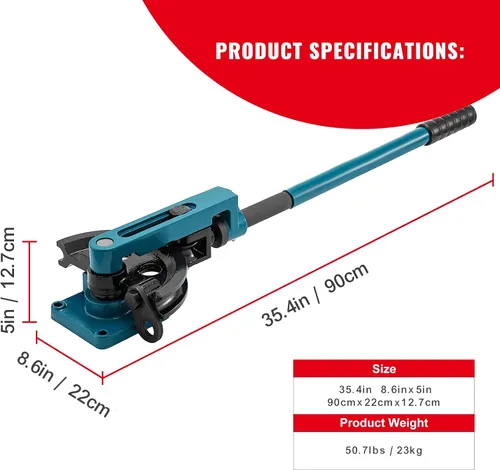 Vista 7 de Happybuy Juego manual del doblador del tubo del tubo 3/8" a 1" W/muere para el trabajo del metal, acero