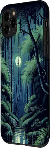 Vista 2 de Funda para iPhone 11 Pro Bamboo Forest in the Moonlight Shimmer on River
