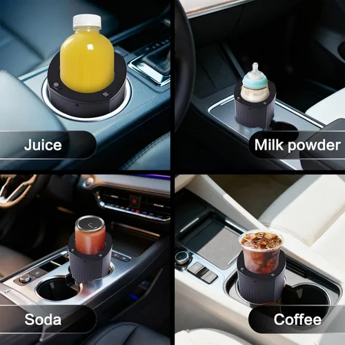 Vista 6 de Smart 2 en 1 calentador de taza de coche enfriador de taza de viaje calentada, control de temperatura, calentador de café de coche taza de café