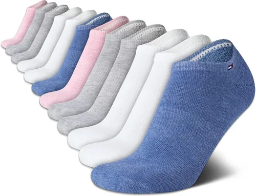 Vista 12 de Tommy Hilfiger Womens 12 Pack Lightweight Cushioned Low Cut No Show Socks Negro (black Logo)