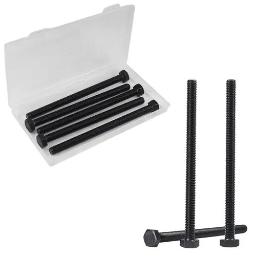 Vista 21 de Tornillos hexagonales M6, pernos de cabeza hexagonal M6-1.0 x 16mm, acero al carbono Grado 8.8, acabado de óxido negro, rosca completa, pernos