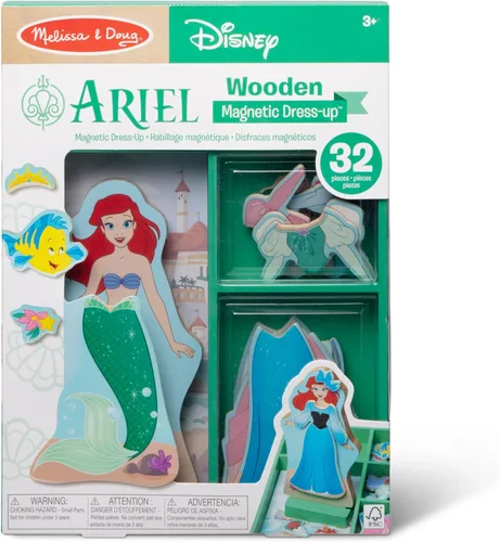 Vista 6 de Melissa & Doug Disney Princess Ariel - Juego de muñeca magnética de madera para disfrazarse (más de 30 piezas)