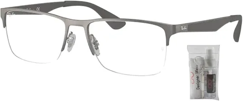 Vista 2 de Ray-Ban RX6335 - Lentes rectangulares para hombres y mujeres + paquete con kit de lentes de cortesía de diseñador iWear