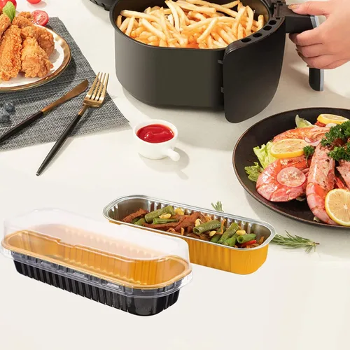 Vista 3 de Kichvoe 20 mini tapas desechables de papel de aluminio para hornear cocinar y preparar comidas para magdalenas y postres, almacenamiento conveniente
