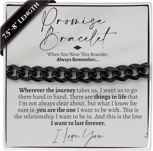 Vista 11 de Love You This Much Pulsera cubana de promesa, regalo romántico para novio, regalo de agradecimiento para novio, bonito regalo pequeño para novio
