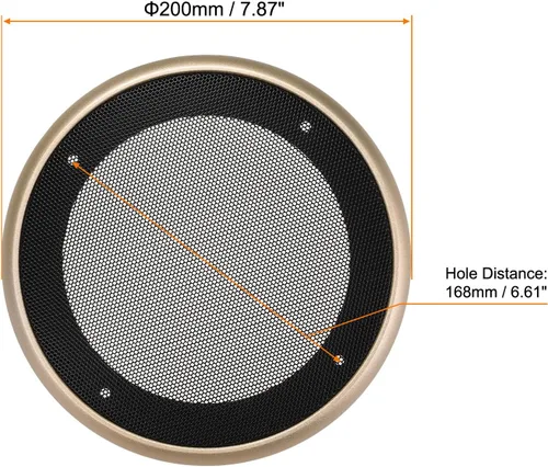 Vista 2 de Cubierta de rejilla de altavoz de malla negra protector de parrilla de subwoofer (con tornillos), [para bricolaje de audio doméstico] - Marco