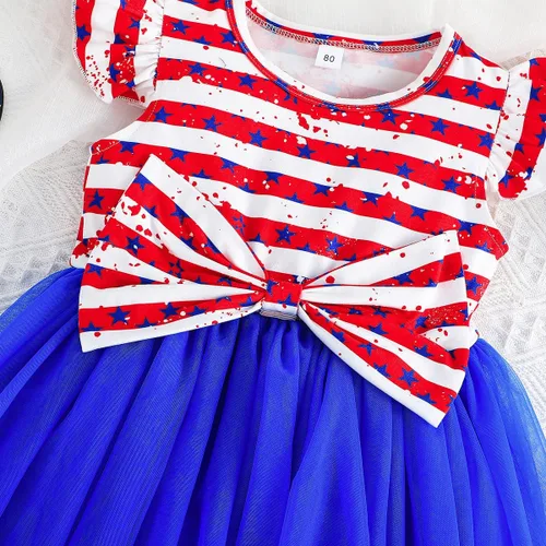 Vista 4 de LYQTloml Vestidos de bebé niña con volantes de manga larga con lazo entretejido floral princesa tutú faldas ropa para niñas pequeñas