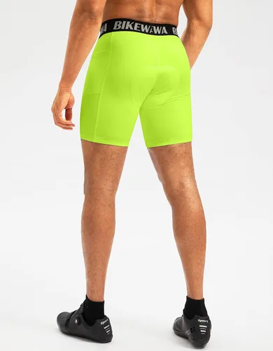 Vista 3 de Bikewa Ropa interior de ciclismo para hombre, con acolchado 3D, con bolsillos laterales