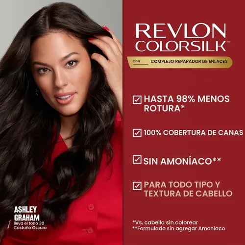 Vista 3 de Revlon ColorSilk with Bond Repair Complex, color permanente para el cabello rubio, cobertura 100 % de las canas, tinte para el cabello sin amoníaco