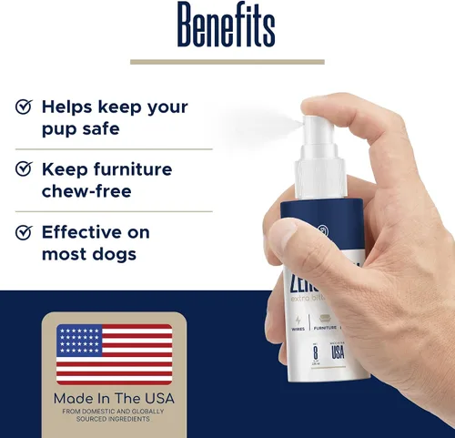Vista 5 de Healthy Pup Spray antimasticable para que los perros dejen de masticar, 8 onzas antimasticables, espray amargo para muebles, alambres, madera, extra