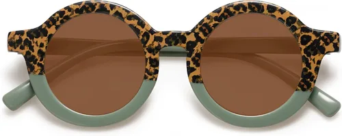 Vista 11 de SOJOS - Lentes de sol redondos polarizados para niños y niñas, protección ultravioleta 400 (UV400), lentes de sol para las vacaciones en la playa