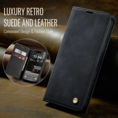Vista 7 de QLTYPRI Para iPhone Air Case Wallet Con Tarjetero, Vintage PU Cuero Kickstand Cierre Magnético A Prueba De Golpes Folio Libro Funda Para IPhone 17