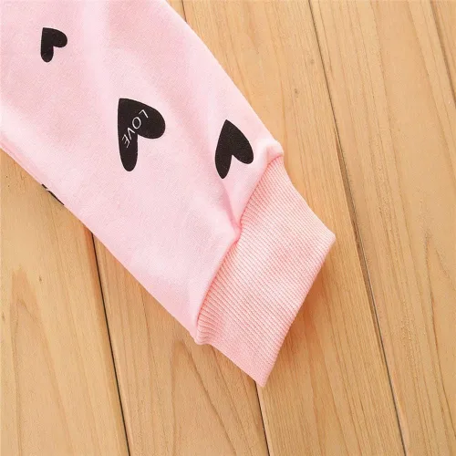 Vista 5 de Conjunto de ropa para niña pequeña, 2 piezas, camisetas y pantalones de manga larga