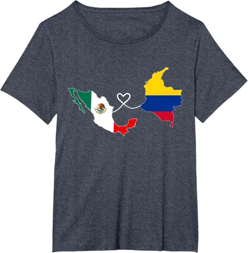 Vista 76 de Camiseta Half Colombian Half Mexican Flag Map DNA Mexico Colombia
