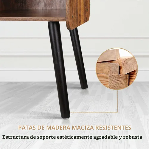 Vista 8 de Possile - Soporte para tocadiscos con almacenamiento para discos de vinilo, mesa para tocadiscos de mediados de siglo para sala de estar, dormitorio