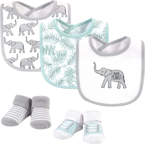 Vista 302 de Hudson Baby Conjunto de babero y calcetines unisex de algodón para bebé