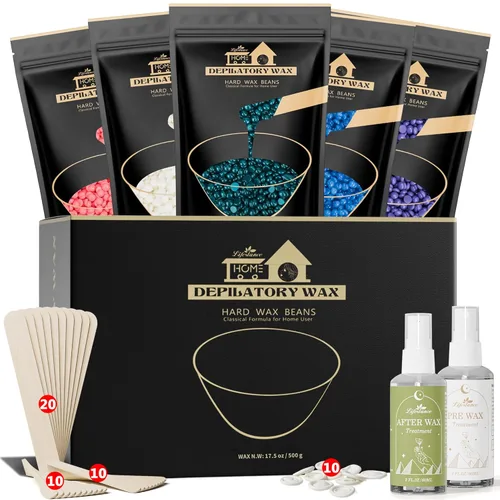 Vista 16 de 1 libra de granos de cera dura, kit de cera en perlas de Lifestance para depilación de cera dura para cabello fino y delgado, piel sensible, perlas