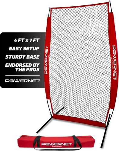 Vista 12 de PowerNet Baseball Training Equipment Baseball Net, Portable Softball Batting Practice Pitching Screen, 7-FT I-Screen or A-Frame Pitching Net