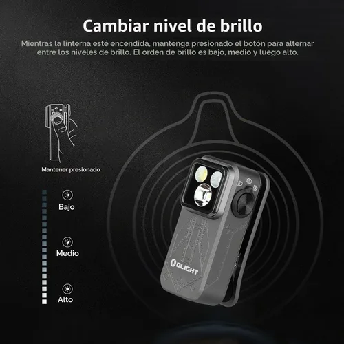 Vista 8 de OLIGHT Oclip Pro - Linterna recargable EDC con clip, Phantom Squadron Gris