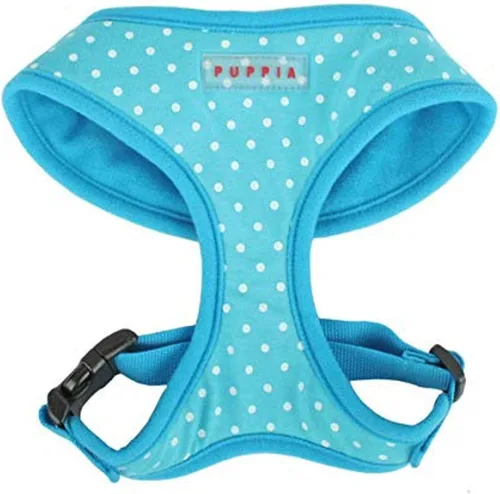 Vista 8 de Puppia Dotty Arnés para perro A (sobre la cabeza), arnés de moda con patrón de lunares, para primavera y verano, para perros pequeños, beige
