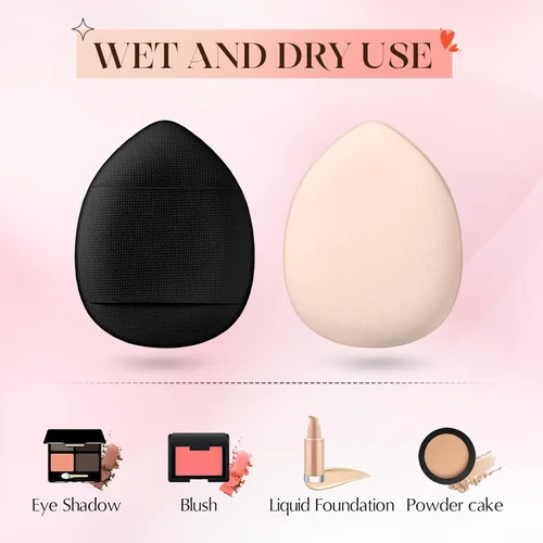 Vista 3 de Gerrii 72 piezas de mini soplo de polvo, esponja de maquillaje de dedos, esponja suave para maquillaje, maquillaje para base, polvo facial, ajuste