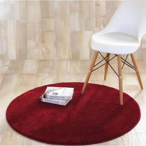 Vista 5 de Reyox Tapete de felpa suave para silla de oficina, tapete redondo antideslizante para oficina y hogar, alfombra absorbente para guardería