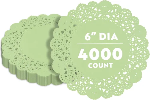 Vista 92 de Restaurantware Pastry Tek Blondas de Encaje de 4 x 4 Pulgadas 100 Vajilla Decorativa - Blondas de Mesa Desechables Redondas de Papel Negro