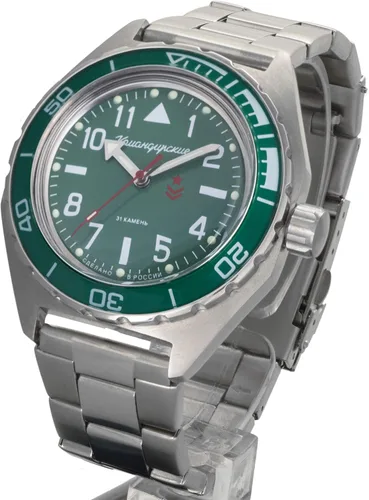 Vista 2 de Vostok Komandirskie Reloj de pulsera militar ruso automático para hombre WR 656.2ft # 650856
