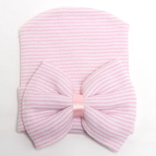 Vista 5 de DRESHOW BQUBO - Gorro de hospital para recién nacido, con lazo grande, suave y lindo nudo