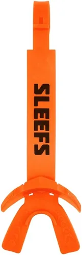 Vista 8 de SLEEFS X - Protector bucal de fútbol negro, protector bucal con correa para casco, boquilla protectora de labios/dientes, moldeable