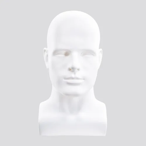 Vista 8 de Cabeza de maniquí de PVC negro para maniquí masculino soporte modelo pantalla sombrero bufanda pelucas pelo gafas sombrero belleza estilo Negro mate
