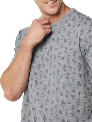 Vista 6 de Tienda Essentials Camiseta de manga corta con cuello redondo para hombre, ajuste regular, paquete de 2