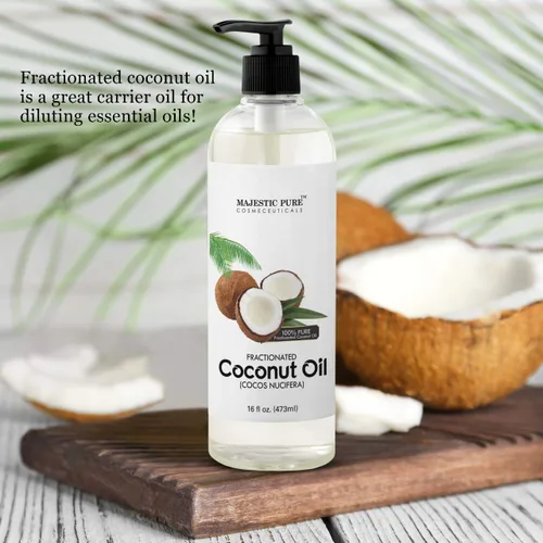 Vista 5 de Majestic Pure Aceite de masaje de lavanda 8 onzas líquidas y aceite de coco fraccionado paquete de 16 onzas líquidas