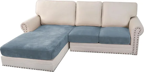 Vista 13 de H.VERSAILTEX Funda de cojín elástica de terciopelo para sofá, funda de cojín de felpa para cojines de silla, protector de muebles, cojín de asiento
