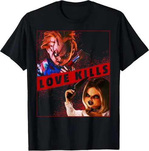 Vista 5 de Child's Play Chucky and Tiffany Love Kills T-Shirt Asphalt Grey