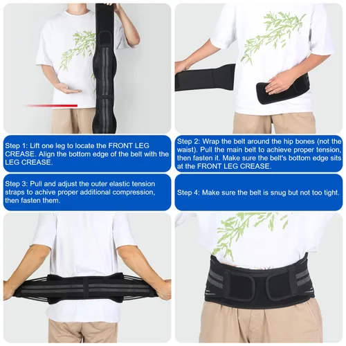 Vista 9 de SI Joint Belt para hombres – Cinturón fuerte de apoyo pélvico y de cadera con correas laterales ampliadas – Alivio del dolor sacroilíaco