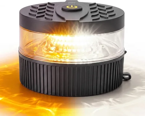 Vista 12 de Luz estroboscópica ámbar con base magnética, portátil USB-C recargable, mini luces LED intermitentes de emergencia para camiones, vehículos