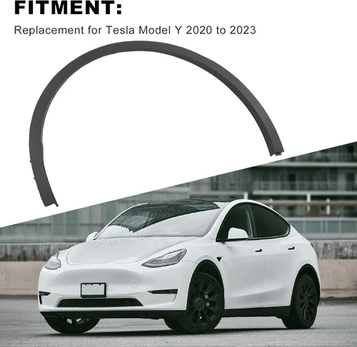 Vista 2 de Para Tesla, moldura de arco de rueda lateral del pasajero trasero, protector contra salpicaduras de moldura de rueda lateral de automóvil para 2020