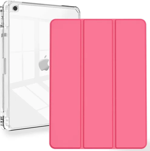 Vista 29 de Feams Funda para iPad de 9ª generación, funda triple para iPad 10.2, cubierta trasera transparente con soporte para lápiz y apagado Ángel