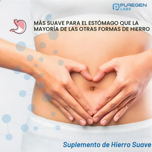 Vista 9 de Puregen Labs Gluconato Ferroso 324 mg [Alta Potencia] Suplemento de Hierro, Suave para el Estómago - 100 Tabletas