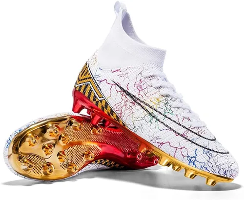 Vista 8 de LIULIULIFE Tacos de fútbol para hombre, zapatos de fútbol para entrenamiento profesional para jóvenes, zapatos deportivos para hombre, zapatos