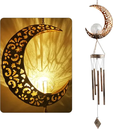 Vista 24 de JOBOSI Ramo de la madre, carillón de viento conmemorativo con tubo negro, regalos decorativos, adecuado para interiores y exteriores, perfecto