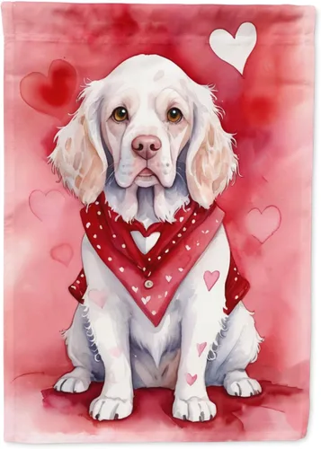 Vista 82 de Caroline's Treasures DAC5252GF Affenpinscher - Bandera de jardín con texto en inglés "My Valentine", bandera decorativa para patio exterior, patio